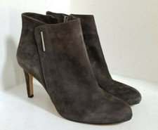 Vince Camuto 8.5W Charlotte BROWN Soft Suede Dress Ankle Boot 3.25" Heel Zip Up 