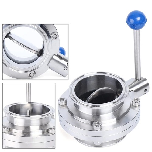 304 Stainless Steel Sanitary Manual Female Thread Butterfly Valve Dn80 3 Inch - Picture 2 of 11