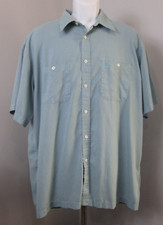 IZOD Blue Check Button Down Shirt Mens Size XL Chest 50 Short Sleeve 315-32743