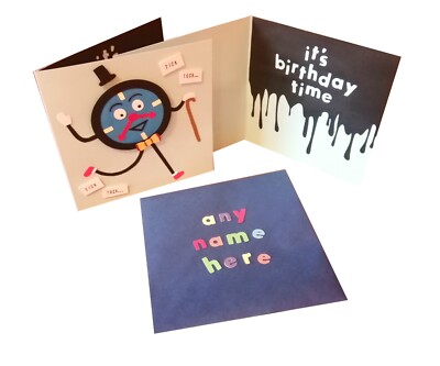 Tick Tock It's Birthday Time! Tony the Clock 3D Geburtstagskarte Don't Hug Me I'm 