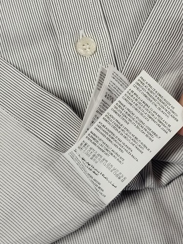 Authentic Gianni Versace Dress Shirt Men 17.5 Striped Formal Button Preppy White - Picture 16 of 16