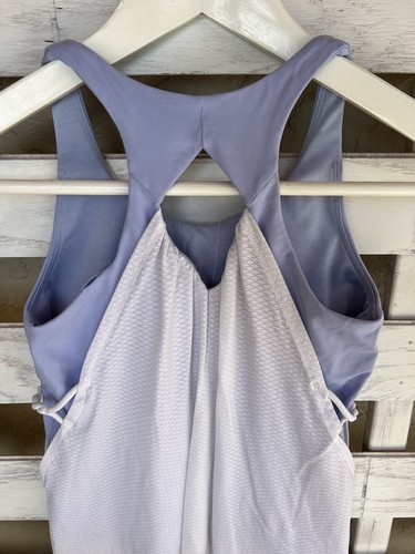 Ivivva girls size 10-12 Athletic tennis golf layered Mesh Top white Lilac - Picture 4 of 11
