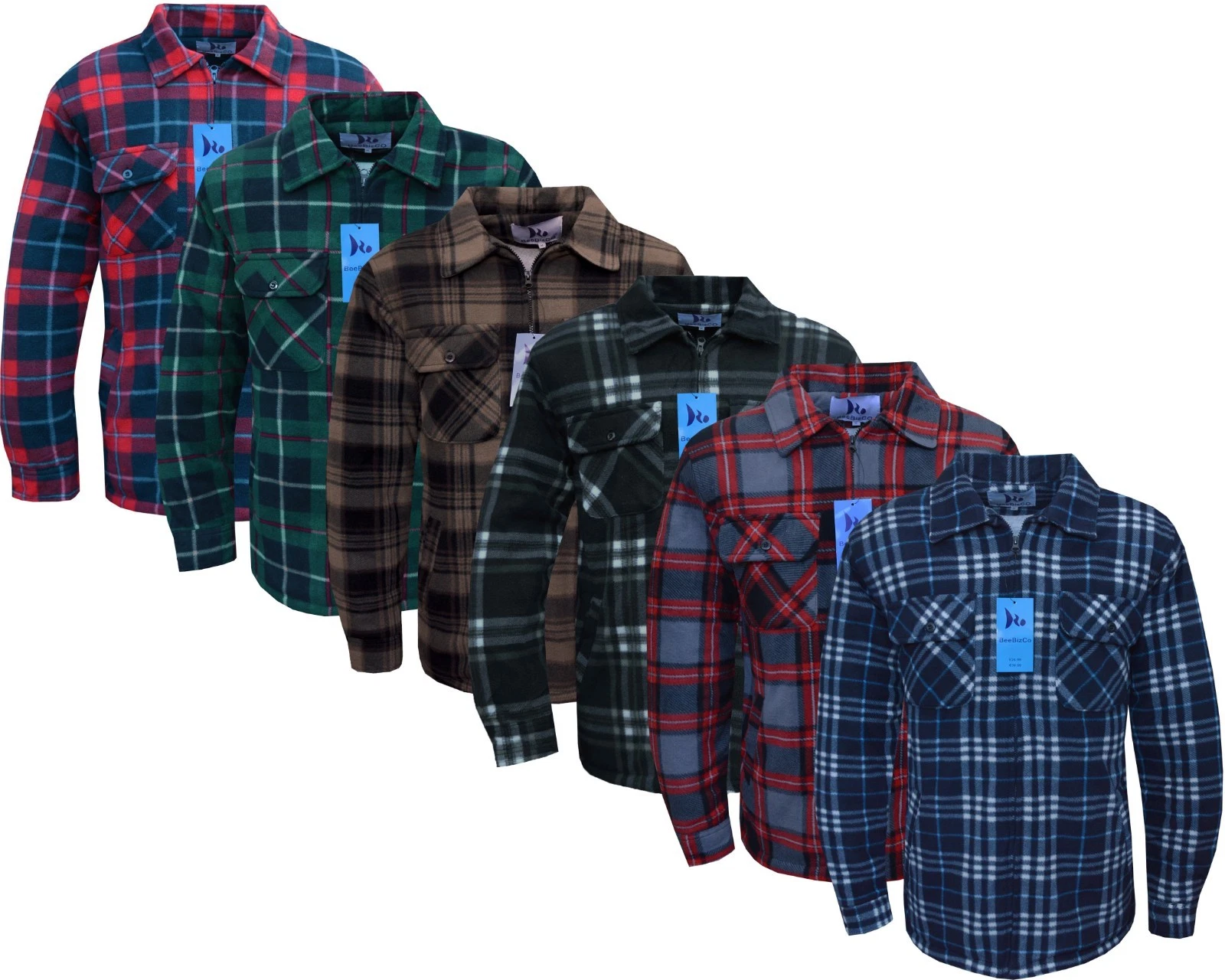 Mens Fleece Padded Lumberjack Shirt Jacket Fur Lined Sherpa Winter Warmer M-5XL
Opens in a new windo