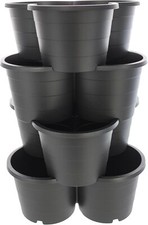 Pflanzturm stapelbar Kräutertopf Kartoffelturm Pflanzsäule Blumentopf anthrazit