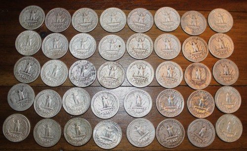 40 - 90 % Silber Washington Quarters 10 $ Nennwert - Bild 2 von 2