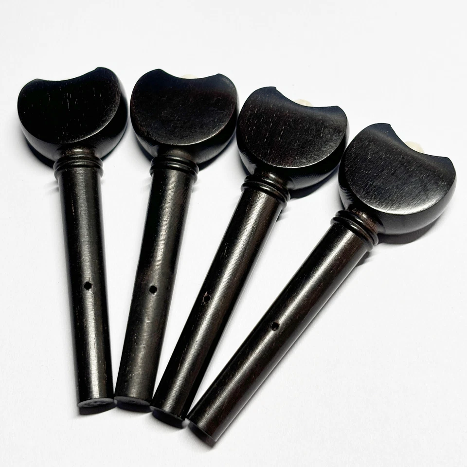 Baroque Style 4/4 Violin Ebony Pegs Peg fit Full Size Bone Insert Decoration  - Image 4 of 4