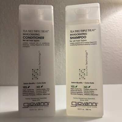 Giovanni Tea Tree Triple Threat Shampoo And Conditioner 8.5 Fl Oz All Hair Types