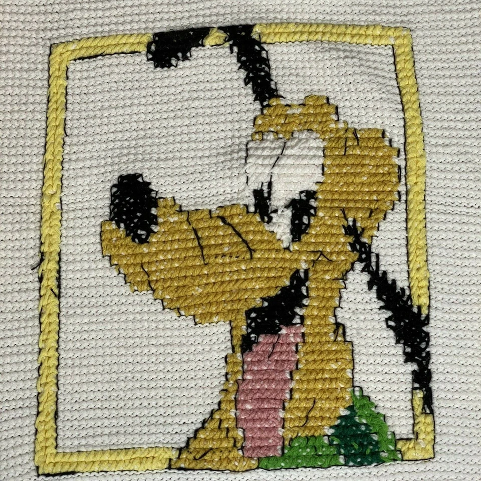 Bebé Crochet Afgano Blanco Borde Festoneado Plutón Centro 32 X 36 Pulgadas De Colección  Foto 4 de 4