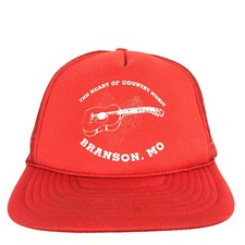 Vtg Branson Missouri Cap Heart Of Country Music Logo Mesh Snap Back Trucker Hat