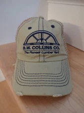 S.W. Collins Co. Maine Lumber Yard Adult Size Hat Cap Adjustable