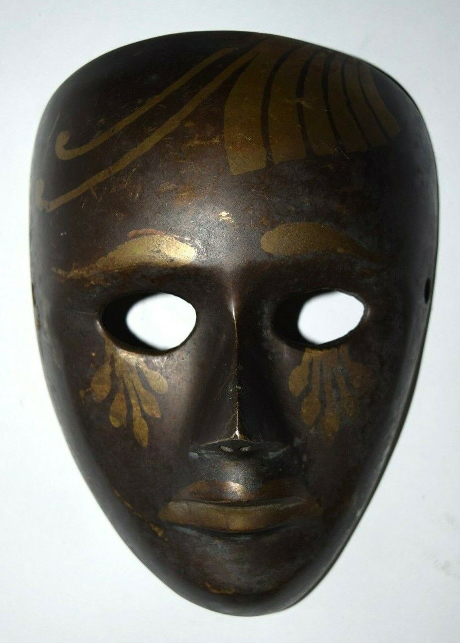 Mask Vintage Wall Hanging Brass Wild Human Face Design Handicraft Art EK226  
