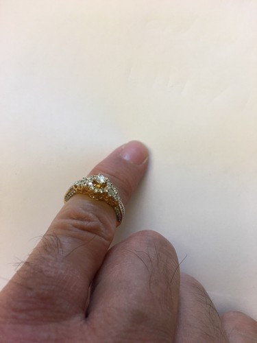 18k Gold Diamond Cluster Engagement Ring - Picture 6 of 10
