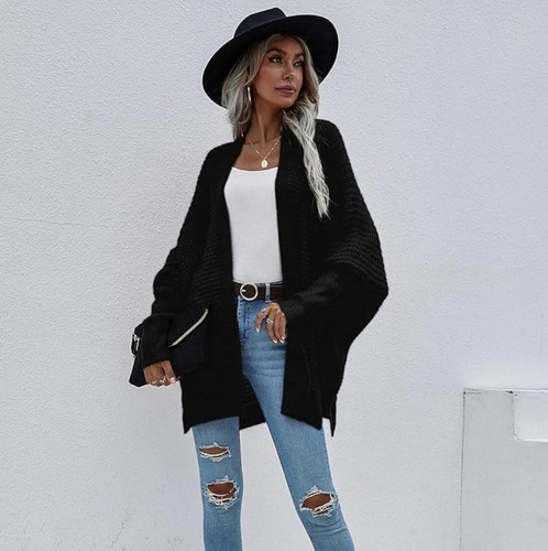 Open Front Long Sleeve Casual Knit Cardigan Sweater - 第 1/6 張圖片