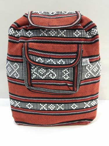 RASTA Bag Beach Hippie Baja Ethnic Multicolors Wide Backpack Made in Mexico - Picture 11 of 29