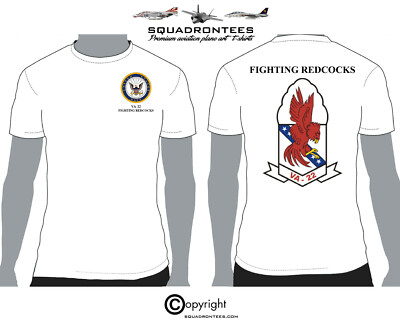 VA-22 Fighting Redcocks Logo Squadron T-Shirt - USN Licensed Product