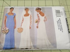 Butterick Pattern 6387 Bridal Wedding Gowns Chapel Back Sizes 18 20 22 UNCUT