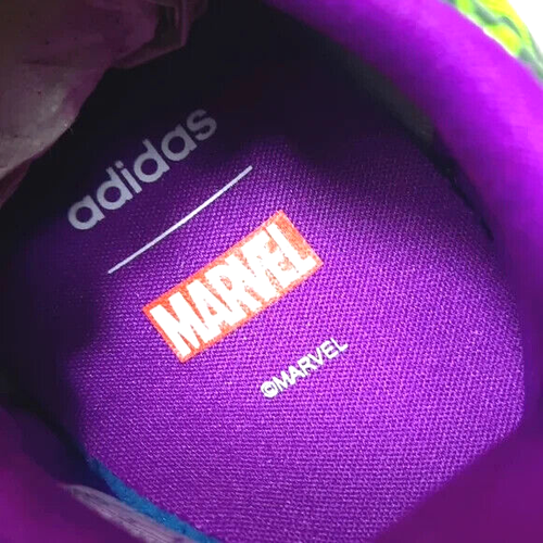 Adidas Kid Racer T21 Marvel Superhero I Toddler Shoes Size 5.5 K Green Purple - Picture 10 of 15