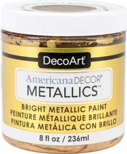 DecoArt Americana Decor Metallics 24K Gold Paint 8oz Metallic Gold Acrylic Paint