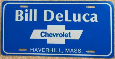 Bill DeLuca Chevrolet Booster License Plate Plastic Haverhill Massachusetts 