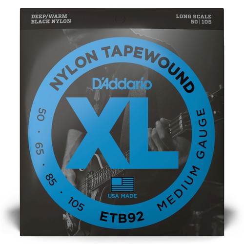 Mint D'Addario ETB92 Nylon Tapewound Medium Gauge Electric Bass Strings (50-105)