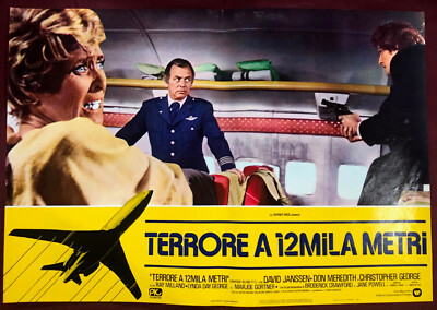 MAYDAY AT 40,000 FEET MOVIE POSTER ITALIAN 1976 DON MEREDITH DAVID JANSSEN 2