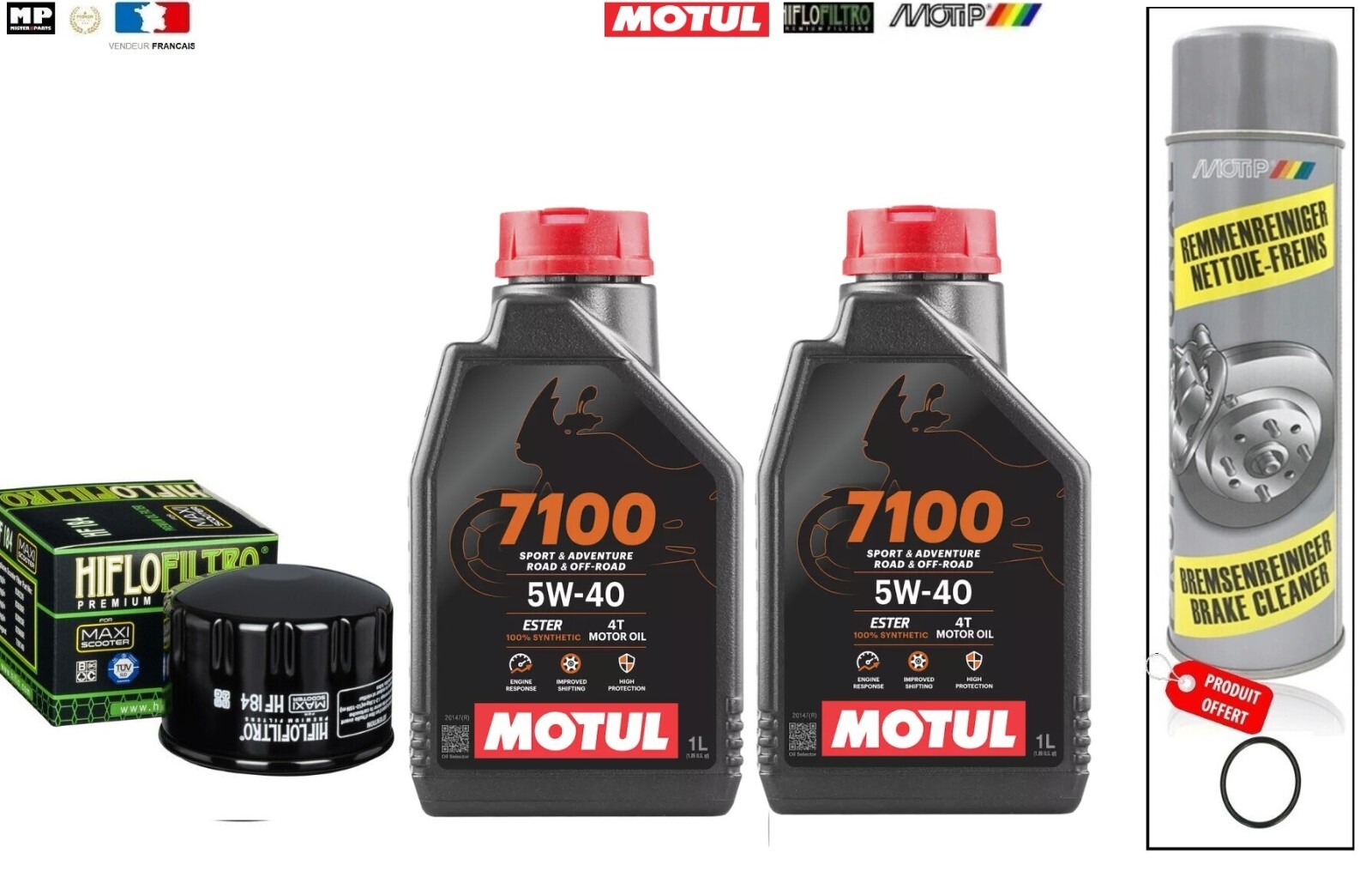 Vidange GILERA Fuoco 500 kit huile MOTUL 7100 anti-usure pour préserver les performances moteur