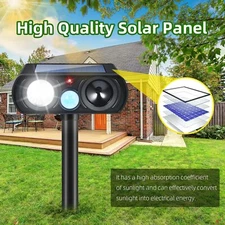 4-Piece Black 140 Animal Repeller - Outdoor Deterrent for Yard Critters & Pests