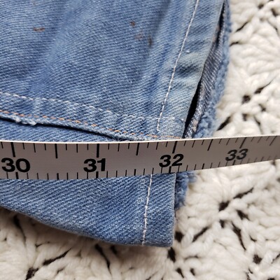 Vtg Roebucks Mens Selvedge Denim Gripper Zipper Distressed Vtg Roebucks Mens Selvedge Denim Gripper Zipper Distressed
