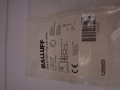 BALLUFF BES M12MF1-PSC10F-S04G 10-30 VDC PROXIMITY SENSOR, NEW - Picture 3 of 3