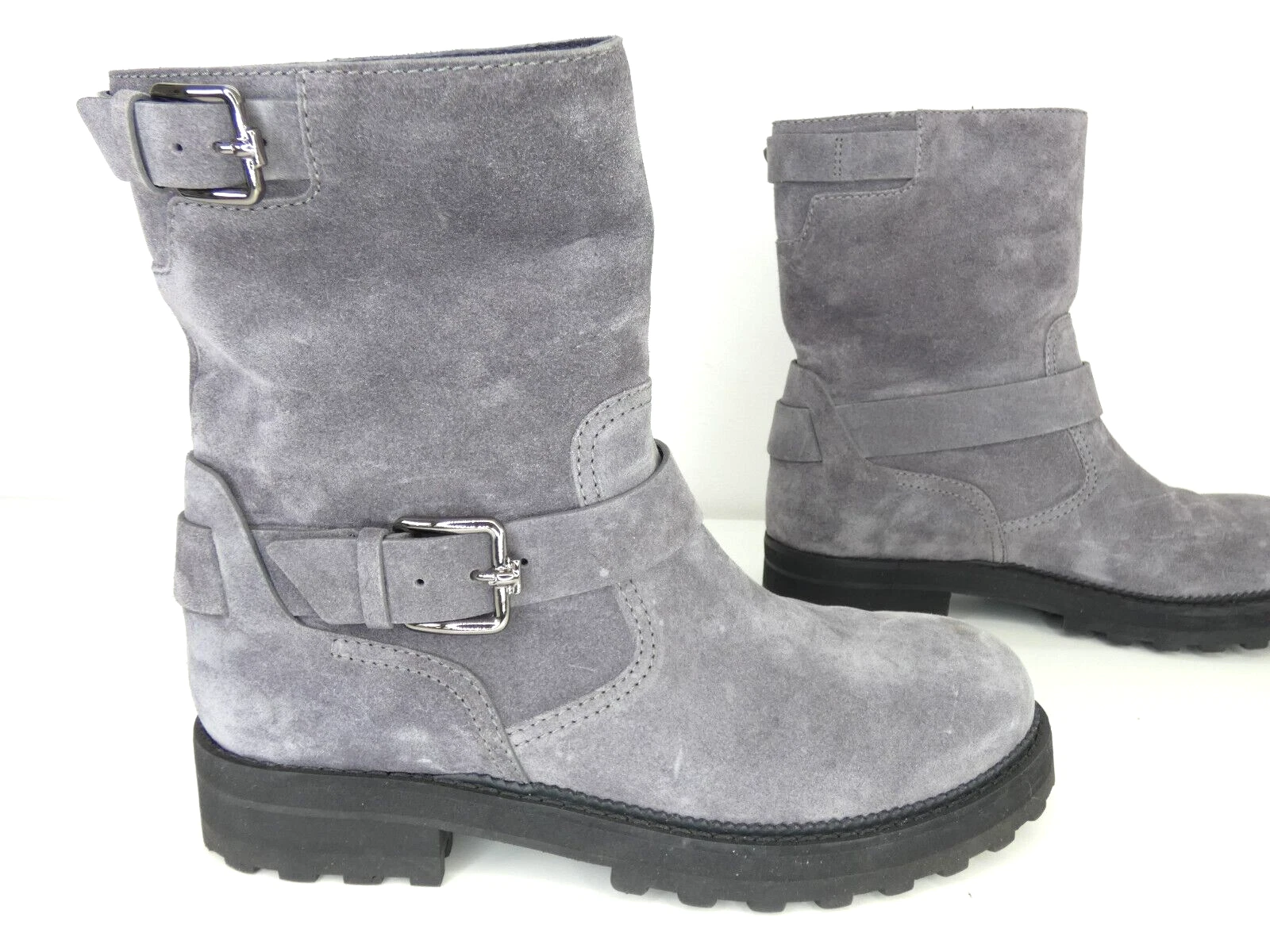 TOD’S Tods Boots stivaletti biker scamosciati con fibbia grigio EUR 41 UK 8 designer