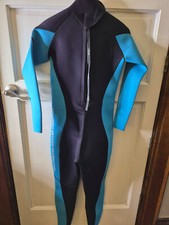 HEVTO Guardian I Full Wetsuit Neoprene Scuba Aqua blue Black SZ Small Tall