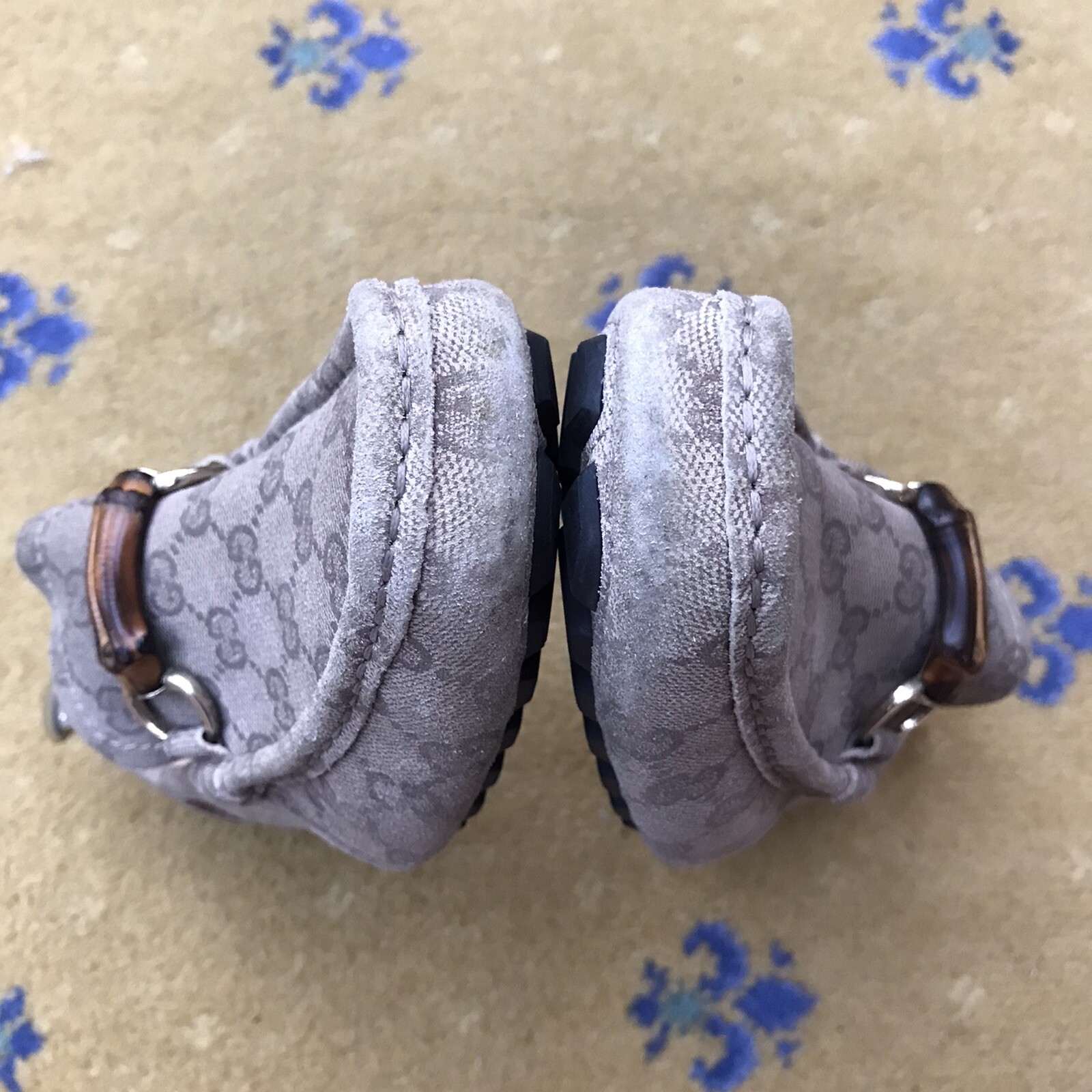 Gucci Loafers Shoes Monogram Canvas Bamboo Horsebit Beige Mens UK 6.5 US 7.5 40+ thumbnail 10