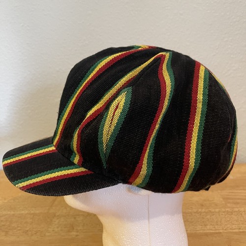 Rasta Hat Cap 100% Cotton Black Red 