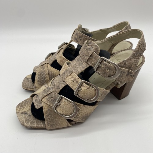 Women’s Clarks Heeled Sandals Snake Pattern Triple Strap Buckle UK 6 EU 39 - Picture 7 of 22