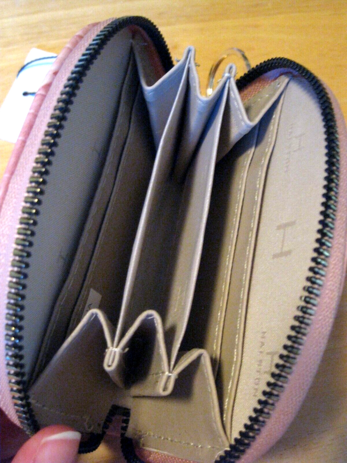 HALSTON Heritage Wallet Vegan Croc Coin/Change Purse Credit Card Holder NWT Pink