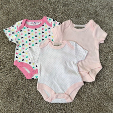 NEW 3 PACK Newborn Baby Girls Bodysuit Lot, Infant Clothes Gift Set K