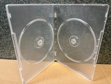 100 NEW 14MM SUPER CLEAR DOUBLE DVD CASES W SPINE CLIPS FOR BOOKLETS, PP-D14-C