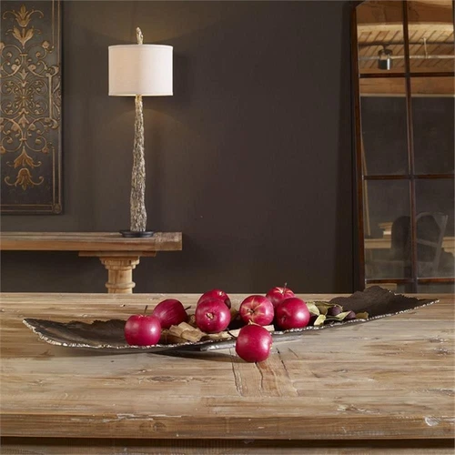 Uttermost Camilla Farmhouse Cast Aluminum Tray in Gray/Nickel/Silver - Picture 3 of 4