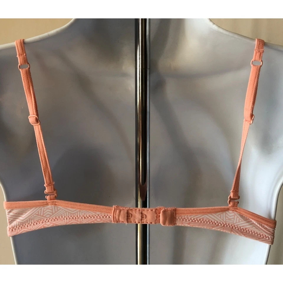 Бюстгальтер женский Hanes размер 36 XL оранжевый белый на косточках с подкладкой сзади закрытый - Изображение 3 из 4