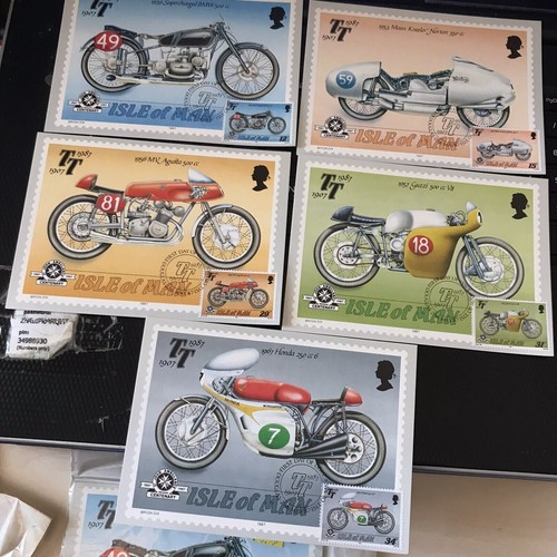 ISLE OF MAN Postcards 1987 TT MOTORCYCLE RACES 80TH Ann. + Set Used AS SCANS 2 - 第 1/7 張圖片