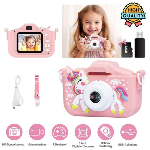 Kinderkamera Kinder Kamera 1080P 32GB SD Karte Selfie Digitalkamera Fotoapparat - Bild 2 von 18