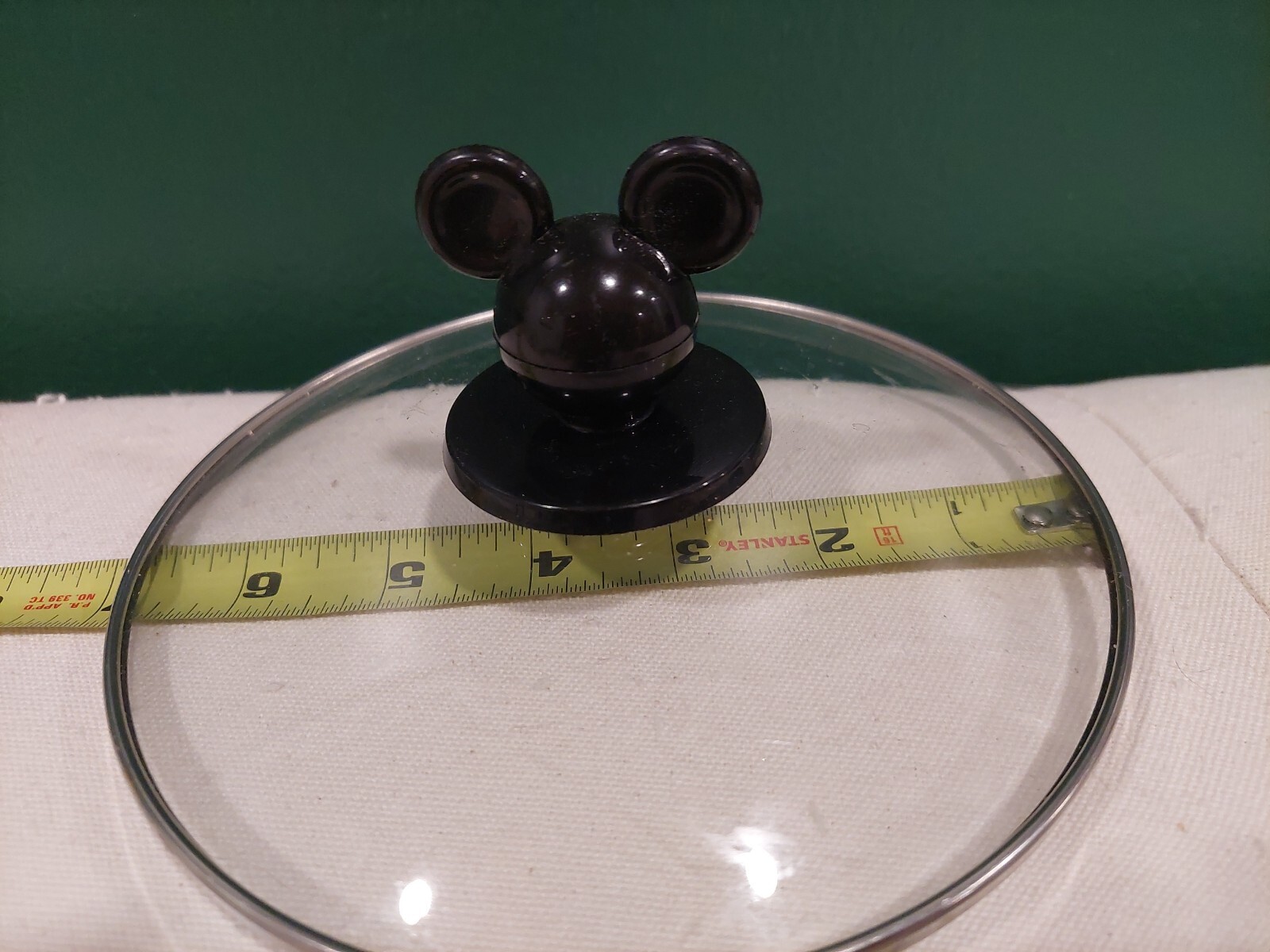 LID ONLY Disney Mickey Mouse .65 Slow Cooker Glass Lid Black Mickey Head Handle