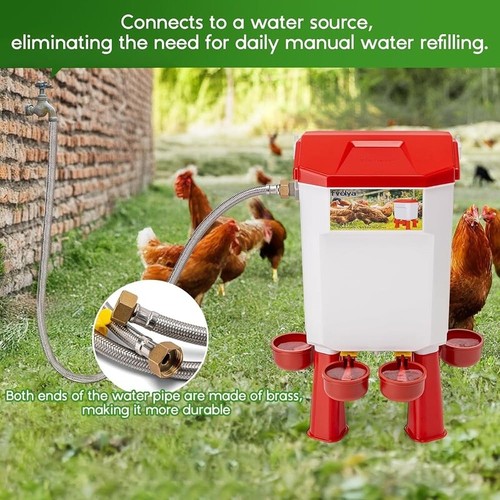 Automatic Chicken Waterer Float Valve Poultry Water Feeder Kit Stainless Steel - Picture 3 of 7