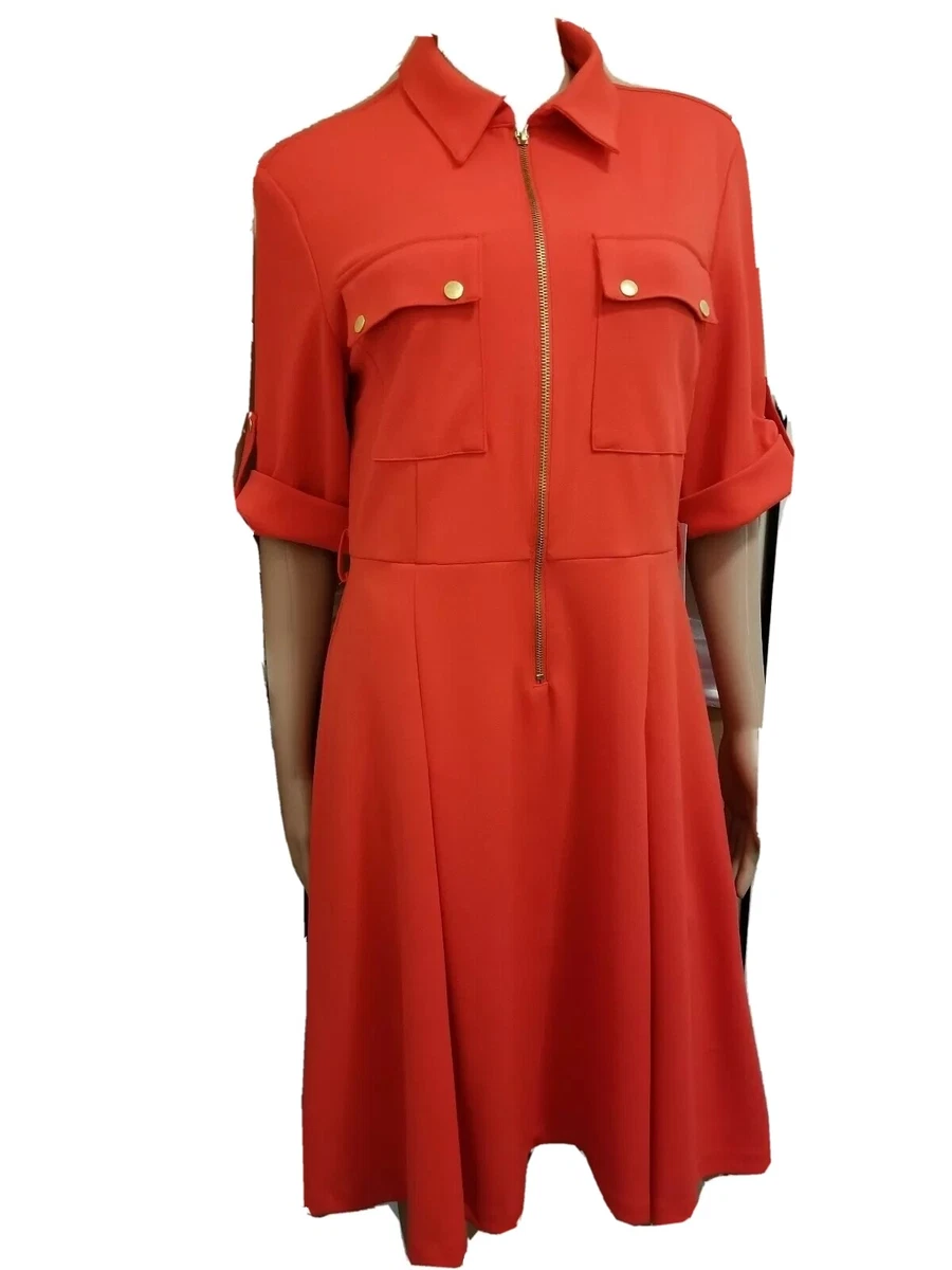 Orange zip up clearance dress