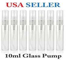 7 Perfume Atomizer Bottles 10ml Glass Pump Travel Portable Refillable Spray Case