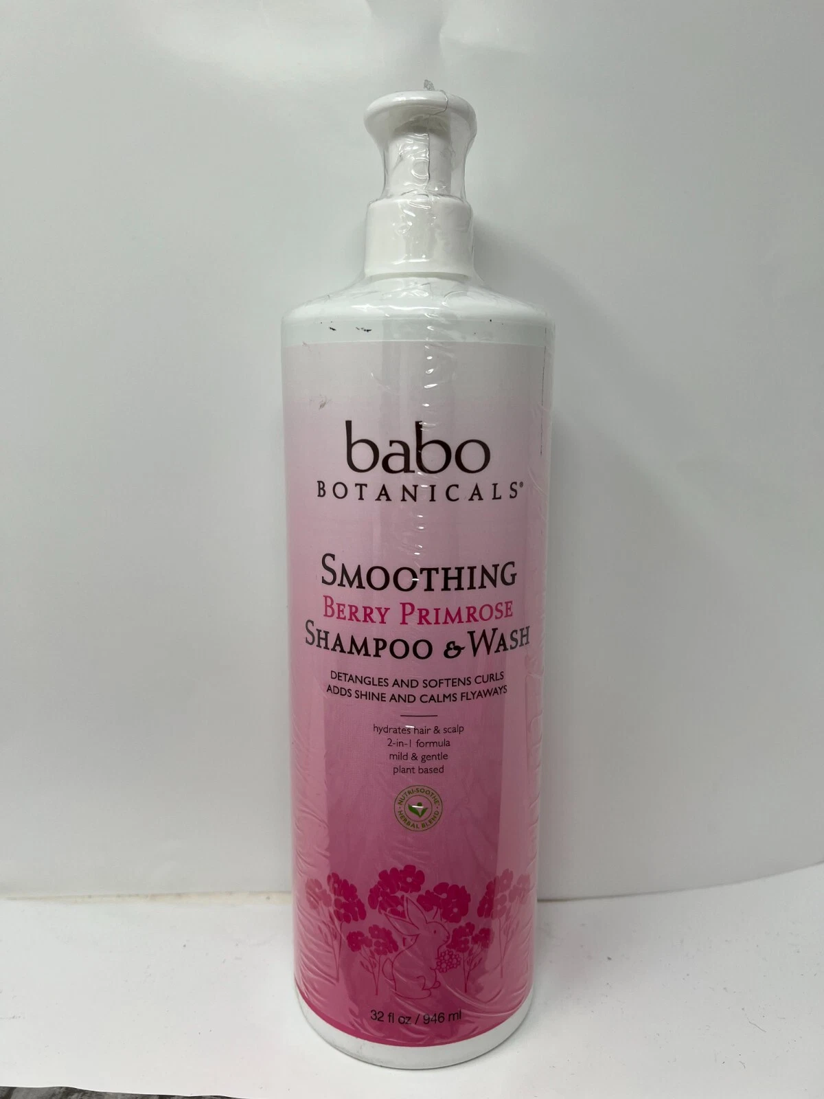 Babo Botanicals - Smoothing Berry Primrose Shampoo & Wash 32 oz - EXP 3/24 - New