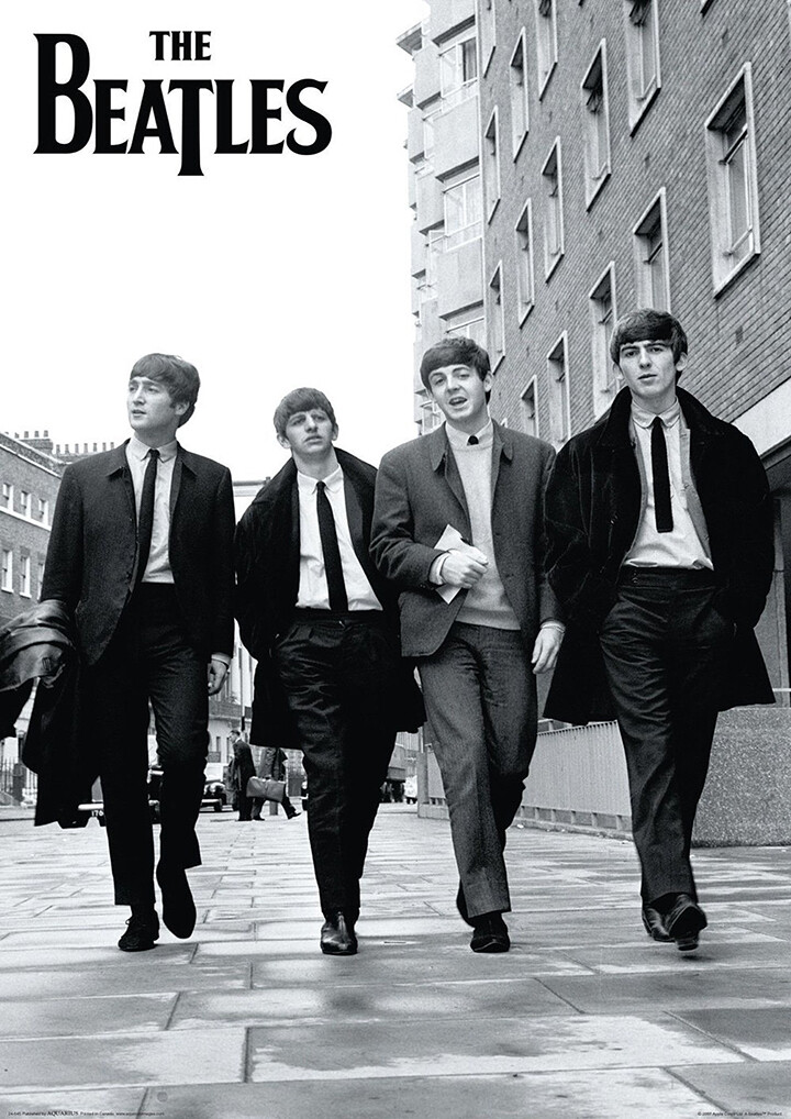 The Beatles In London (Black & White) Vintage Rock Band Music