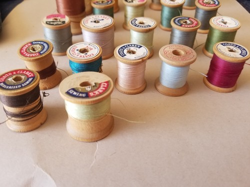 22 Vintage wooden thread assort brands spools of thread Coats & Clark's Talon - Picture 3 of 5