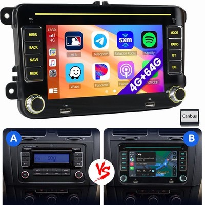 4+64GB Für VW Golf 5 6 Plus Touran Caddy Jetta Autoradio Android 15 Carplay NAVI