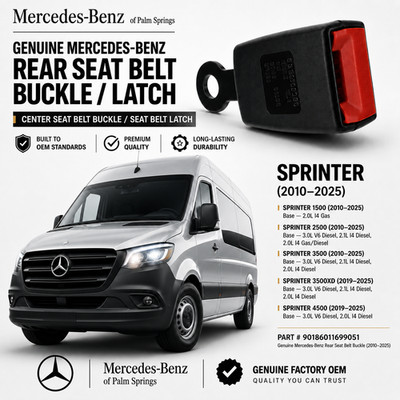 Brand New Genuine Mercedes-Benz Sprinter Center Seat Belt Buckle A90186011699051